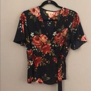 Floral Wrap Blouse